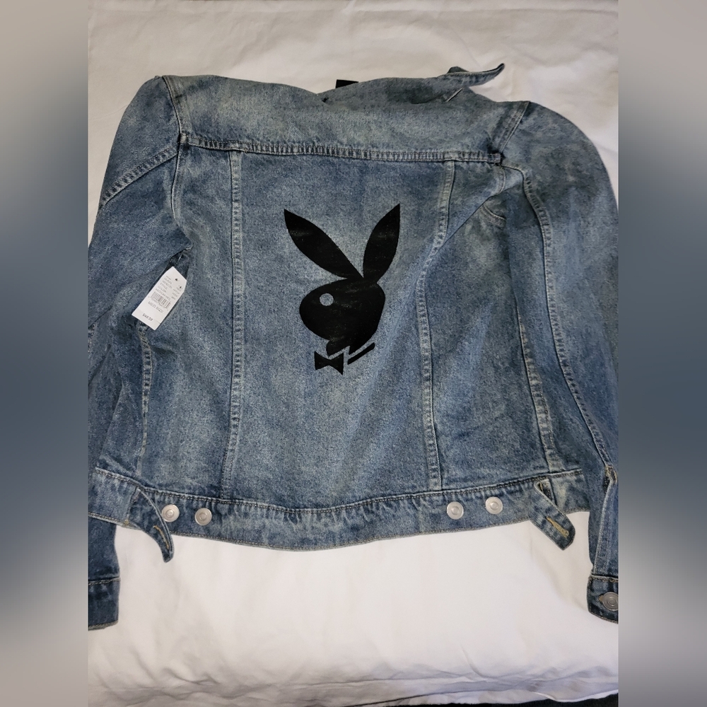 PLAYBOY Light Blue Denim Jacket* - Picture 2 of 3
